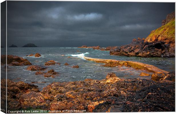 Priest`s Cove, Cape Cornwall Canvas Print by Rob Lester