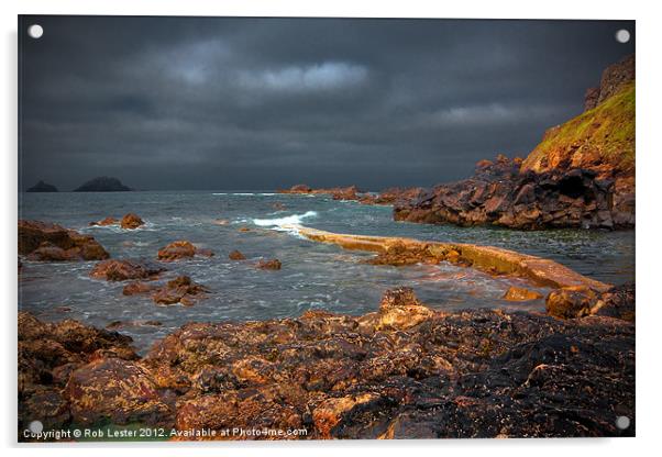 Priest`s Cove, Cape Cornwall Acrylic by Rob Lester