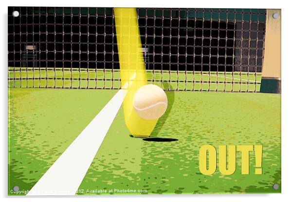 Tennis Hawkeye Out Acrylic by Natalie Kinnear