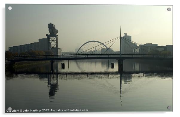 Bells Bridge, Glasgow Acrylic by John Hastings