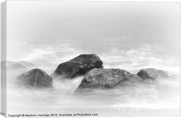 Long exposure waves on rocks Canvas Print by stephen clarridge
