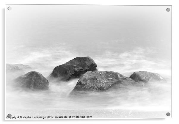 Long exposure waves on rocks Acrylic by stephen clarridge