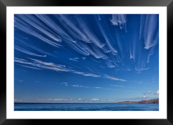 Cirrus Clouds over Cape Wrath  Framed Mounted Print by Derek Beattie