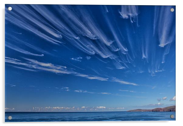 Cirrus Clouds over Cape Wrath  Acrylic by Derek Beattie