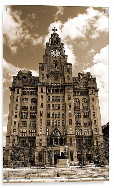Iconic Liver Building, Liverpool's Crown Acrylic by Graham Parry