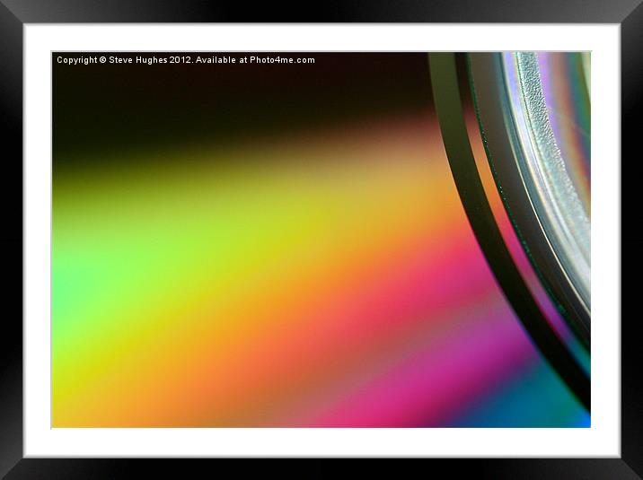 Music Compact Disc macro colours Framed Mounted Print by Steve Hughes