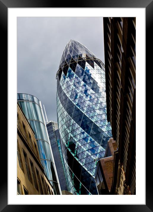 The Gherkin Building London Framed Mounted Print by David Pyatt