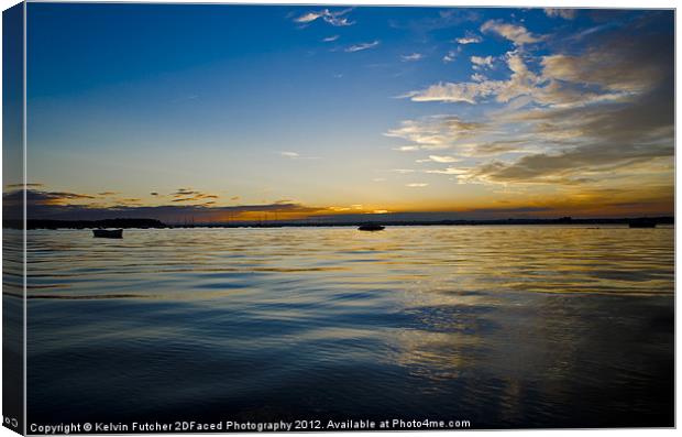 Sunset over Poole  Harbour Canvas Print by Kelvin Futcher 2D Photography