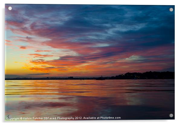 Firery Sunset Over Poole Harbour Acrylic by Kelvin Futcher 2D Photography