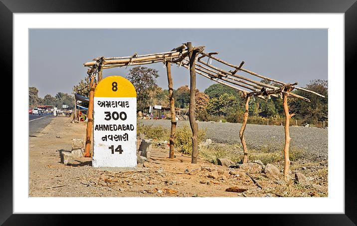 Indian bus-stop hope it doesnt rain Framed Mounted Print by Arfabita  