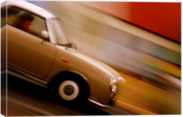 Nissan Figaro Car Motion Abstract Canvas Print by patrick dinneen