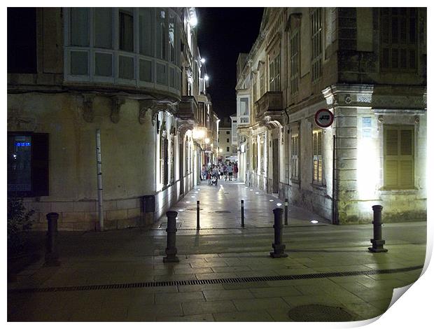 Ciutadella Night Shopping, Menorca Print by David McBarnett