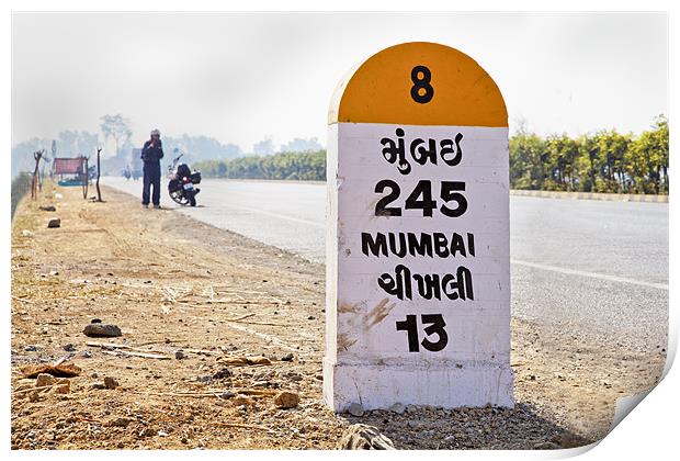 Still 245 kilometersto Mumbai Print by Arfabita  