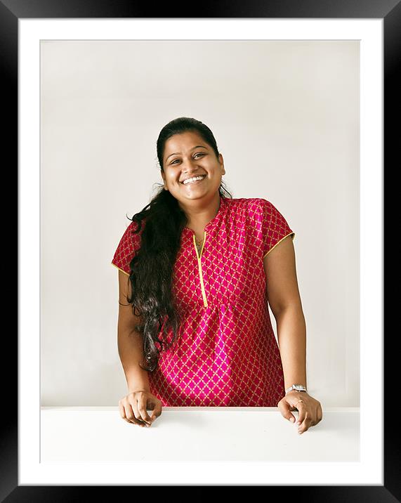 Indian Shweta Smiley Face Framed Mounted Print by Arfabita  