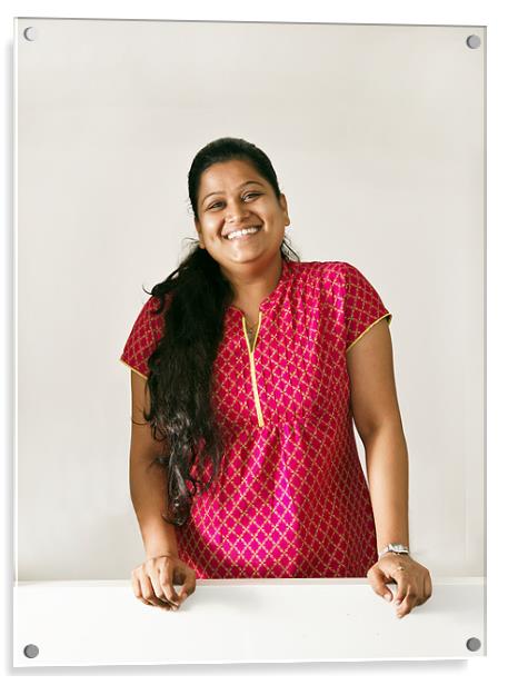 Indian Shweta Smiley Face Acrylic by Arfabita  