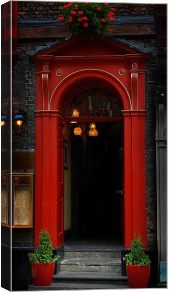 The red door Canvas Print by David Worthington