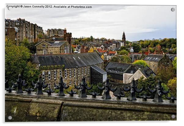 Dean Village, Edinburgh Acrylic by Jason Connolly