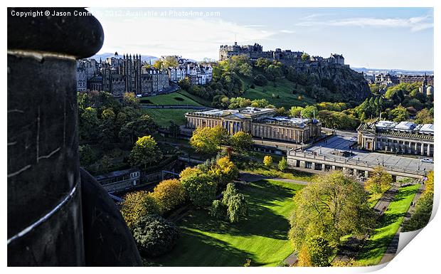 Edinburgh From On High Print by Jason Connolly
