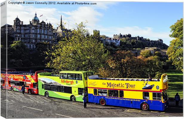 Edinburgh Buses Canvas Print by Jason Connolly