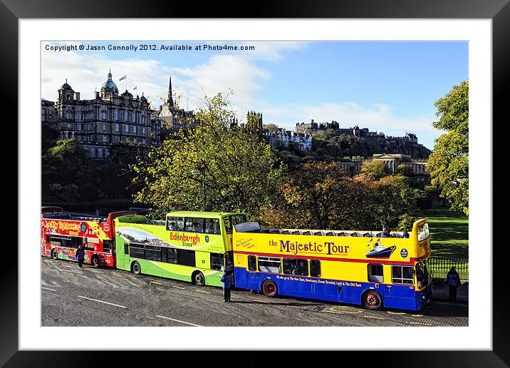 Edinburgh Buses Framed Mounted Print by Jason Connolly