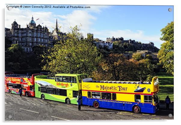 Edinburgh Buses Acrylic by Jason Connolly