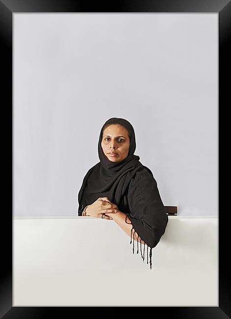 Middle East lady with headscarf Framed Print by Arfabita  