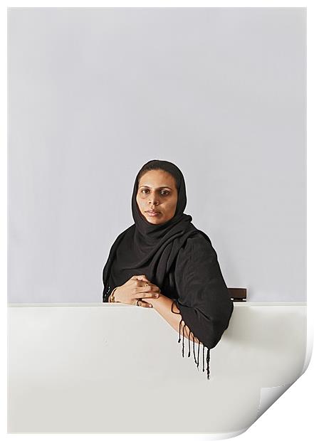 Middle East lady with headscarf Print by Arfabita  