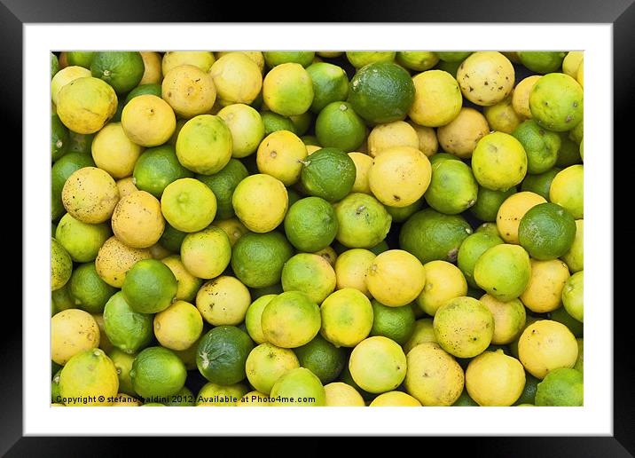 Lemons and limes Framed Mounted Print by stefano baldini
