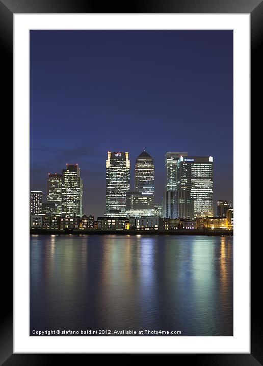 Canary Wharf financial district Framed Mounted Print by stefano baldini
