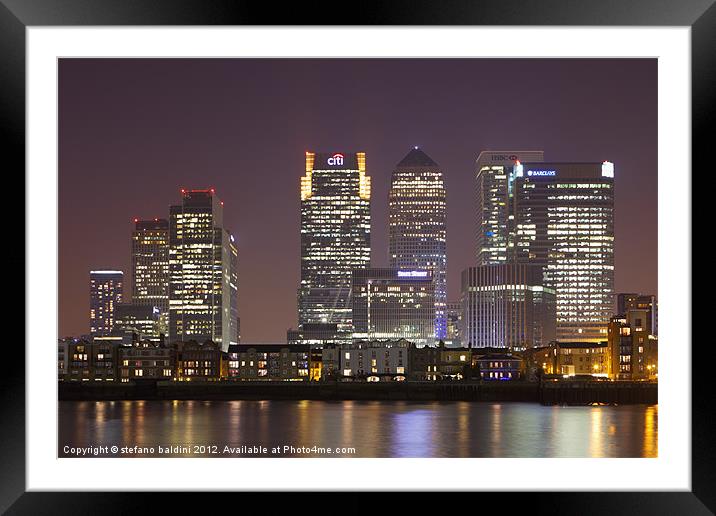 Canary Wharf towers Framed Mounted Print by stefano baldini