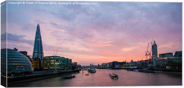 London Cityscape Sunset Canvas Print by Dawn O'Connor