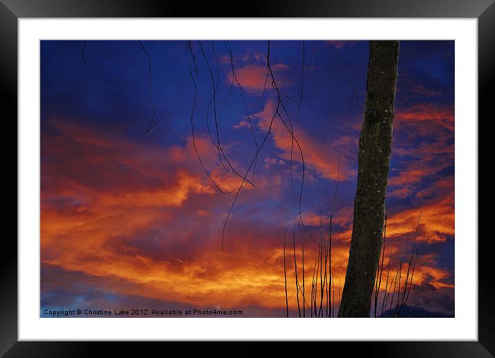 Sunset Blues Framed Mounted Print by Christine Lake