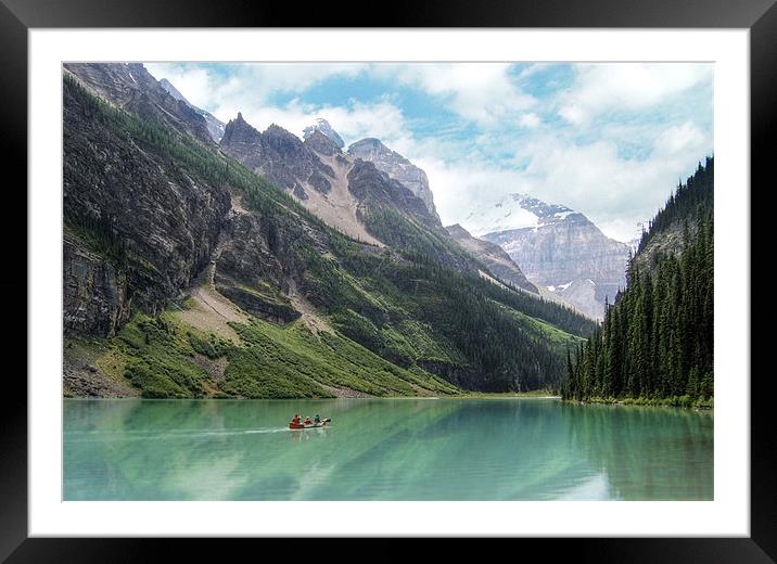 Lake Louise Boat Trip Framed Mounted Print by World Images