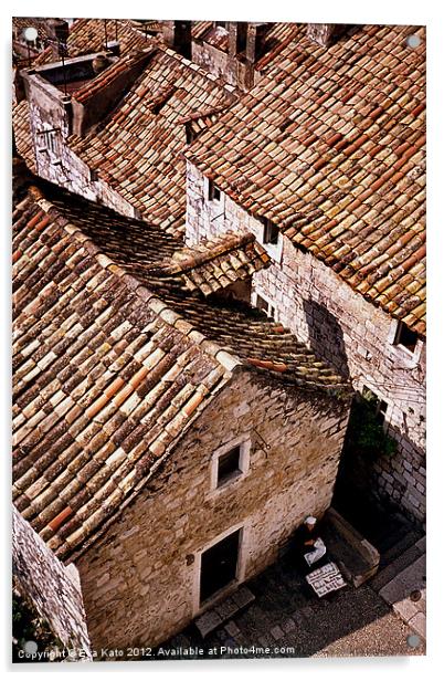 Dubrovnik Rooftops Acrylic by Eva Kato