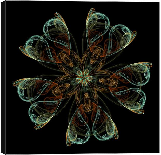 fractal star flower Canvas Print by Heather Newton