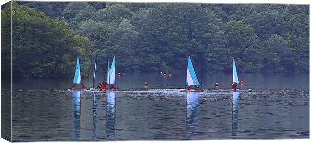 Dingy Sailing on Windemere Canvas Print by Julie Ormiston