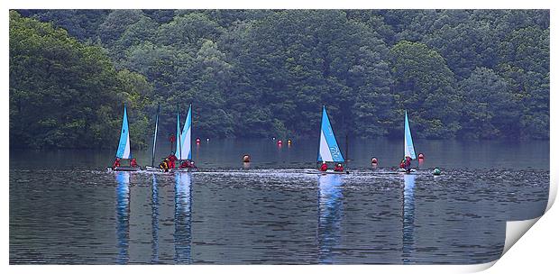 Dingy Sailing on Windemere Print by Julie Ormiston