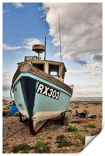 Boat at Dungeness Print by Dawn Cox