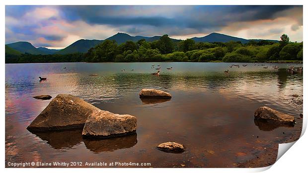 Derwent Waters Print by Elaine Whitby