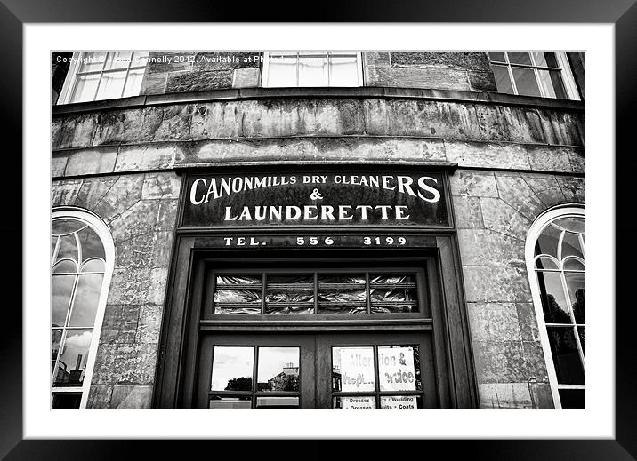 The Launderette Framed Mounted Print by Jason Connolly