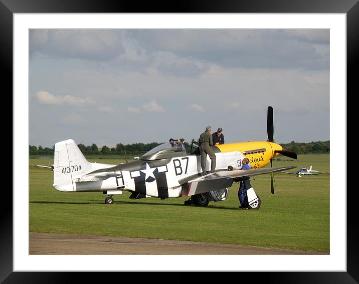 P-51D Mustang - The de-briefing Framed Mounted Print by Edward Denyer