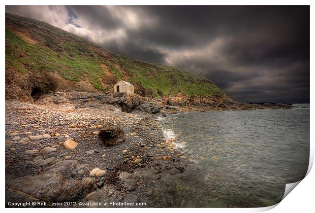 Priest`s Cove, Cape Cornwall Print by Rob Lester