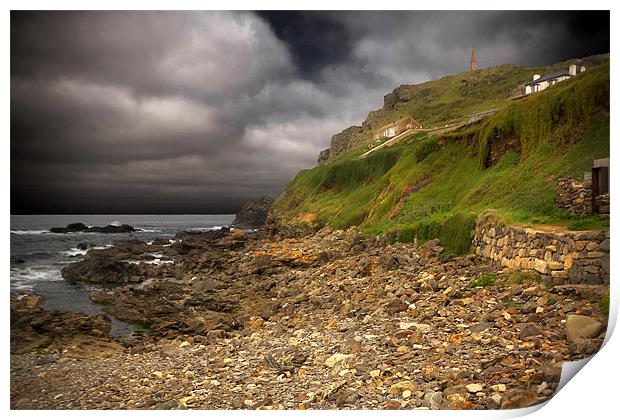 Cape Cornwall, Priest`s Cove Print by Rob Lester