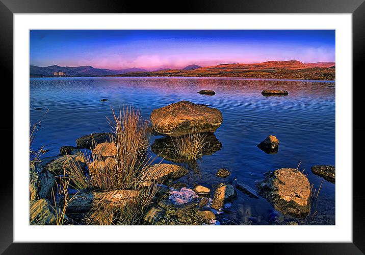 Lake in North Wales Framed Mounted Print by Angel wheller