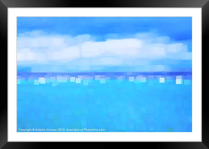 Sea and Sky Abstract Framed Mounted Print by Natalie Kinnear