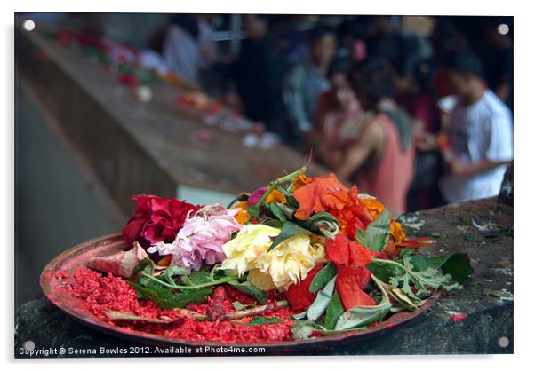 Offerings at Dakshinkali Acrylic by Serena Bowles