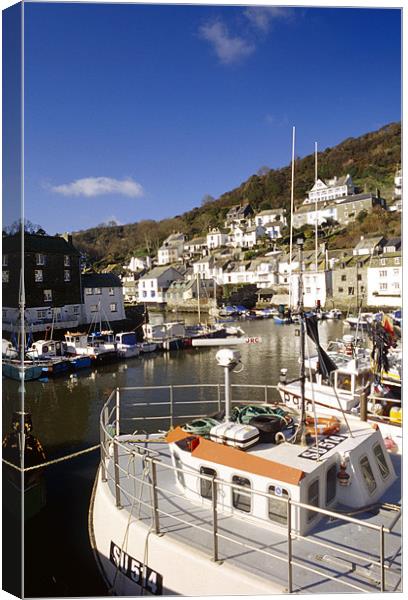 Polperro Harbour Canvas Print by Simon Armstrong