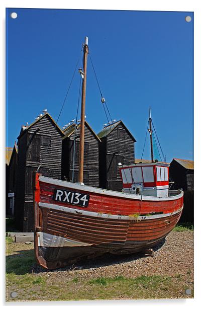 Hastings Fishing Boat Acrylic by Phil Clements