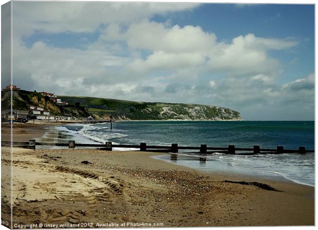 Swanage Bay Canvas Print by Linsey Williams