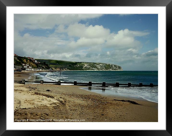 Swanage Bay Framed Mounted Print by Linsey Williams